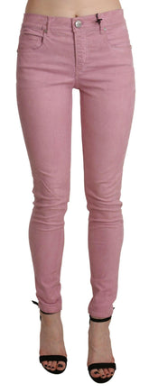 Acht Pink Mid Waist Skinny Stretch  Denim Pant -   -  Acht.